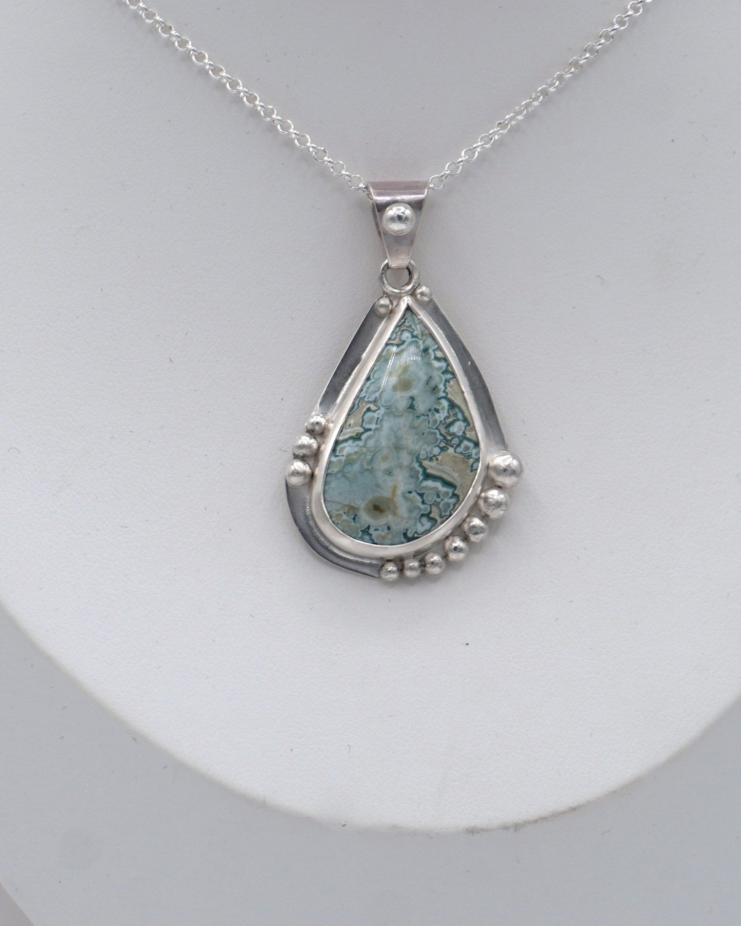 Blue Tide Seam Agate Pendant