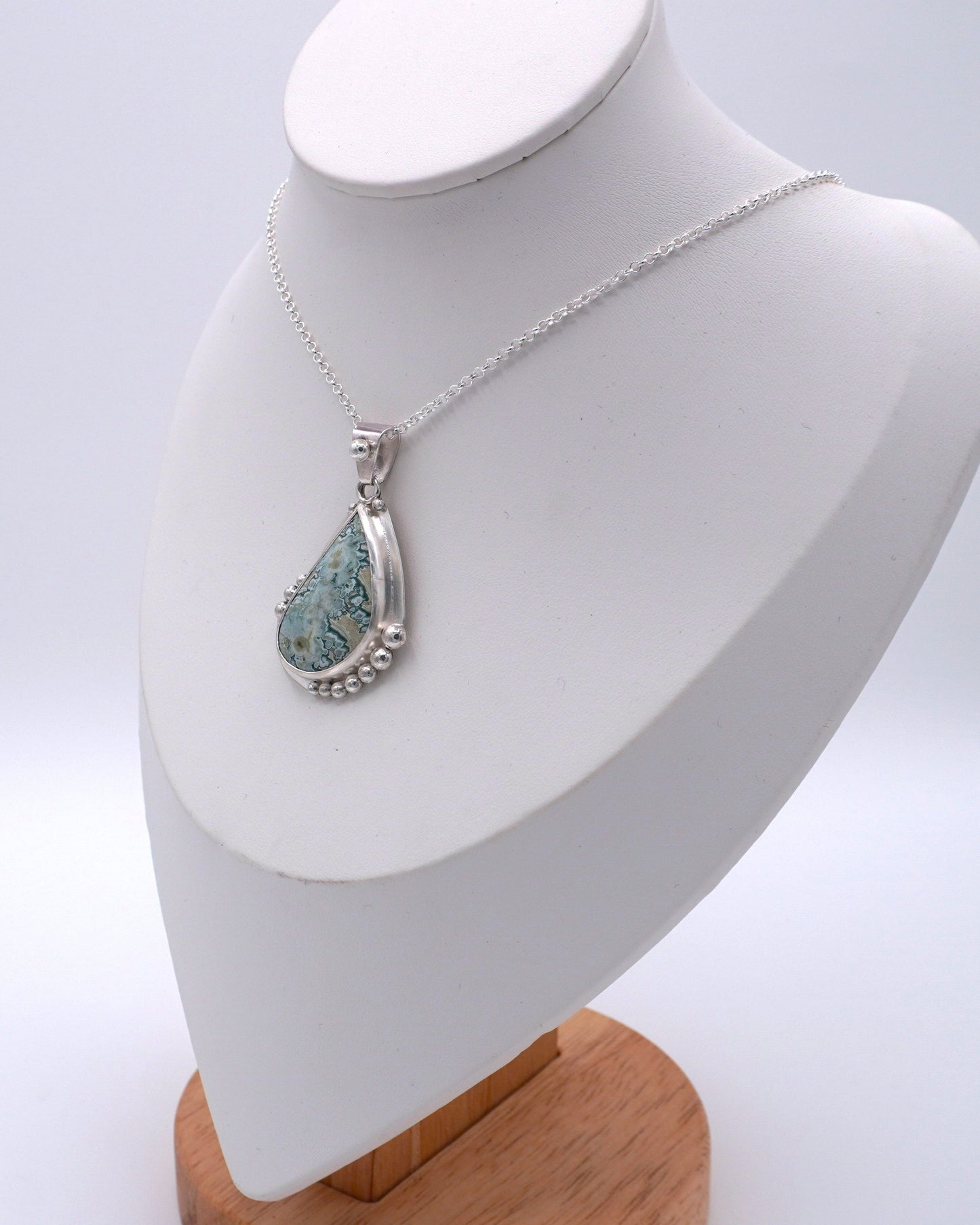 Blue Tide Seam Agate Pendant