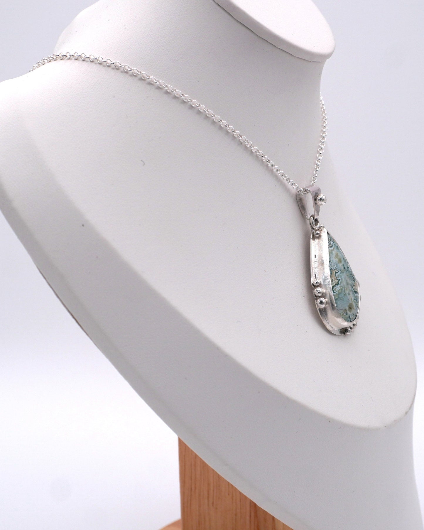 Blue Tide Seam Agate Pendant
