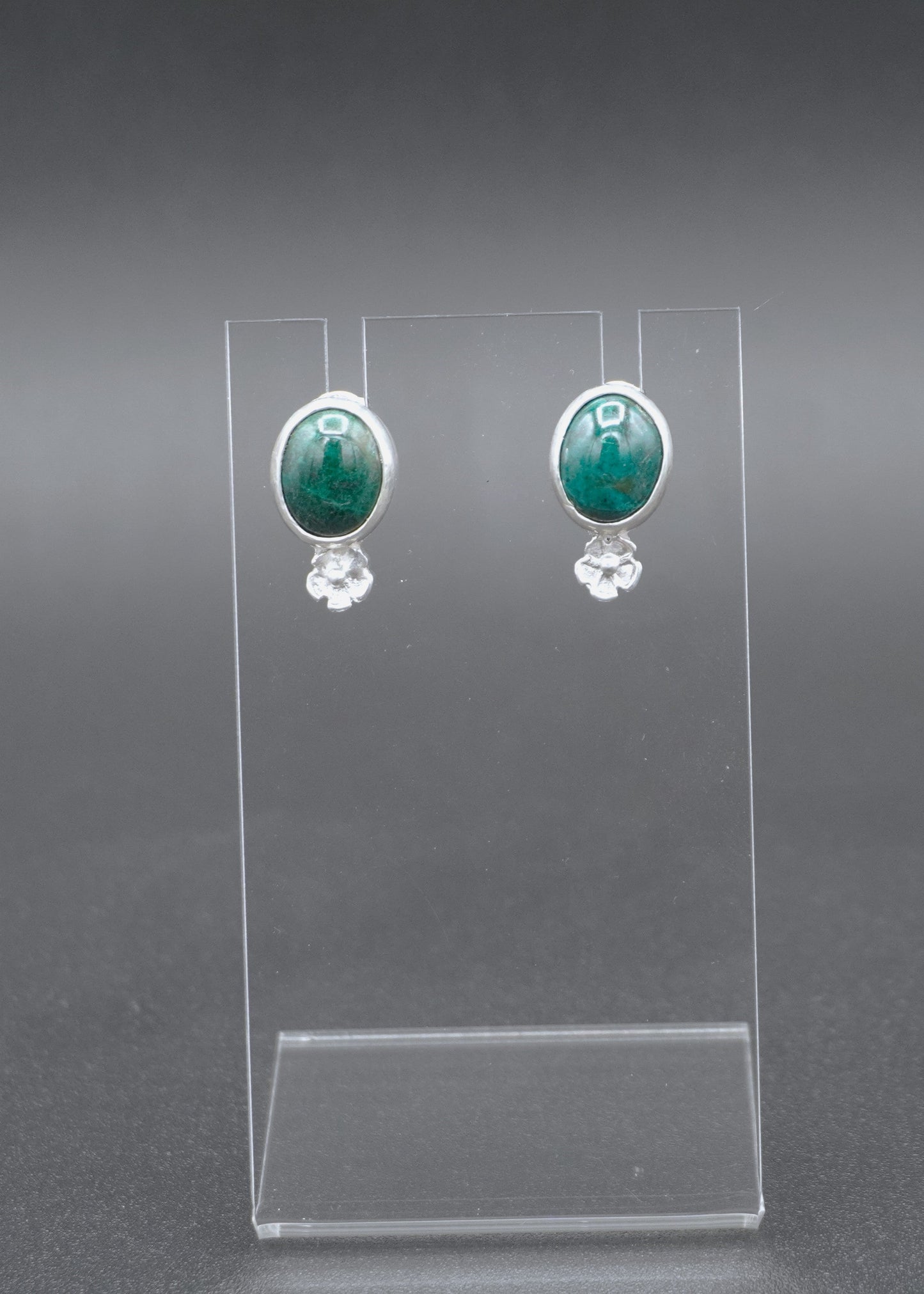 Chrysocolla Oval Post Earrings