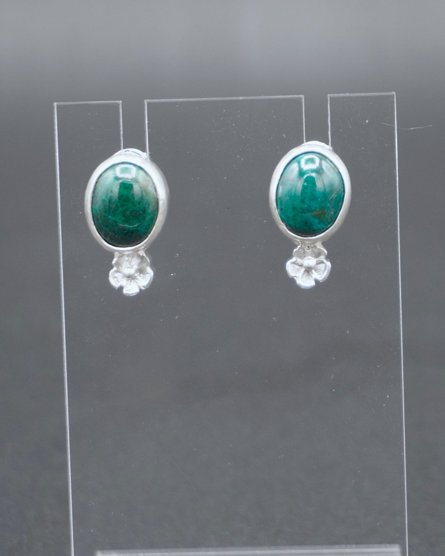 Chrysocolla Oval Post Earrings
