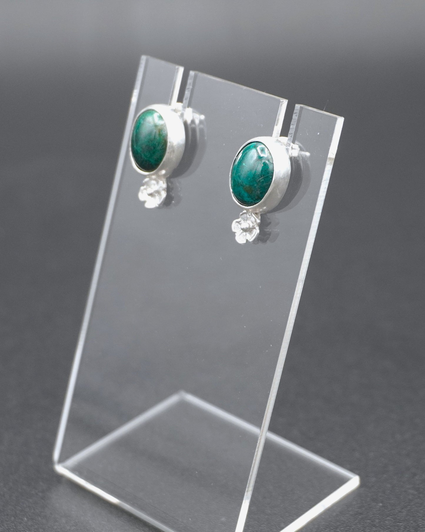 Chrysocolla Oval Post Earrings
