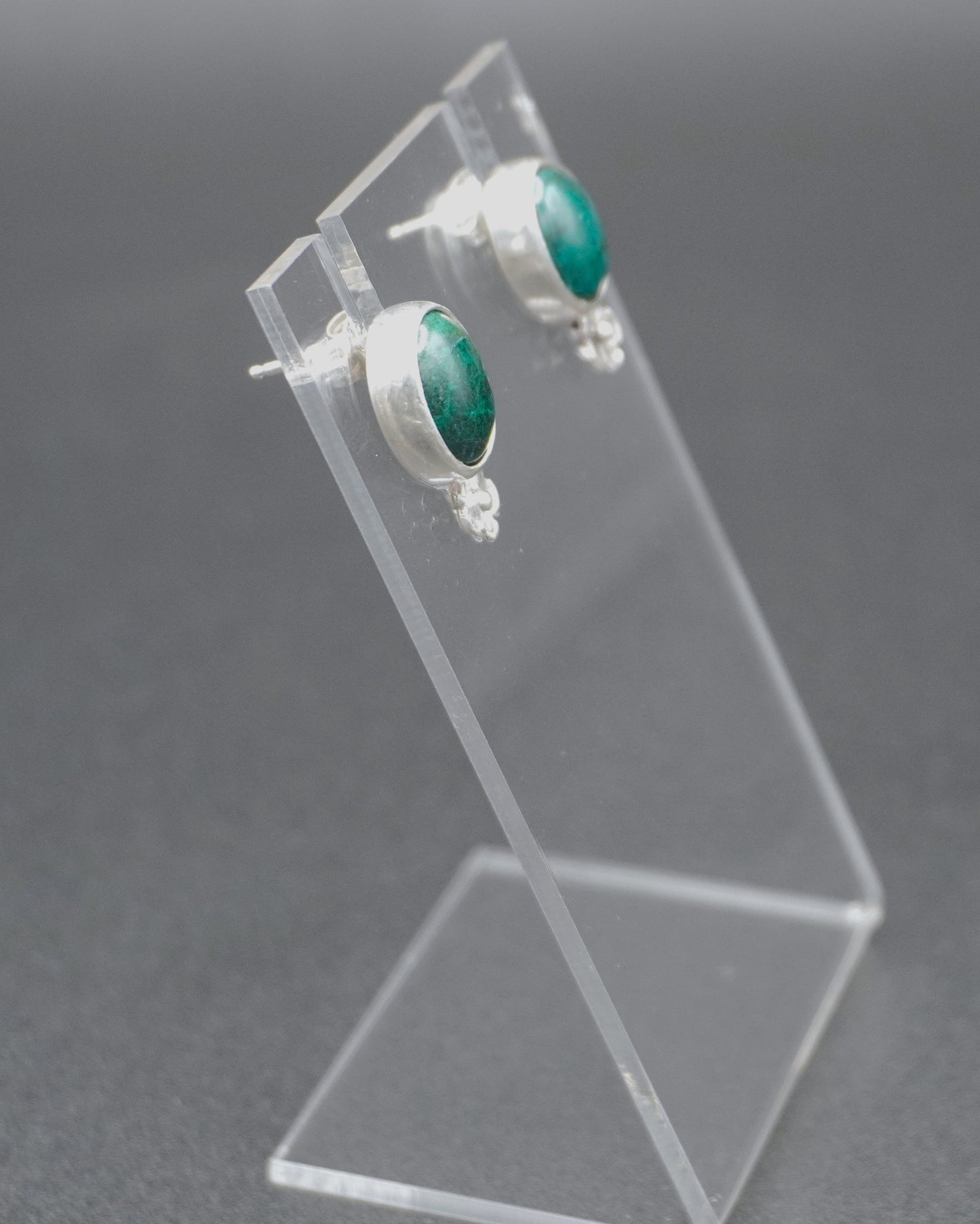 Chrysocolla Oval Post Earrings