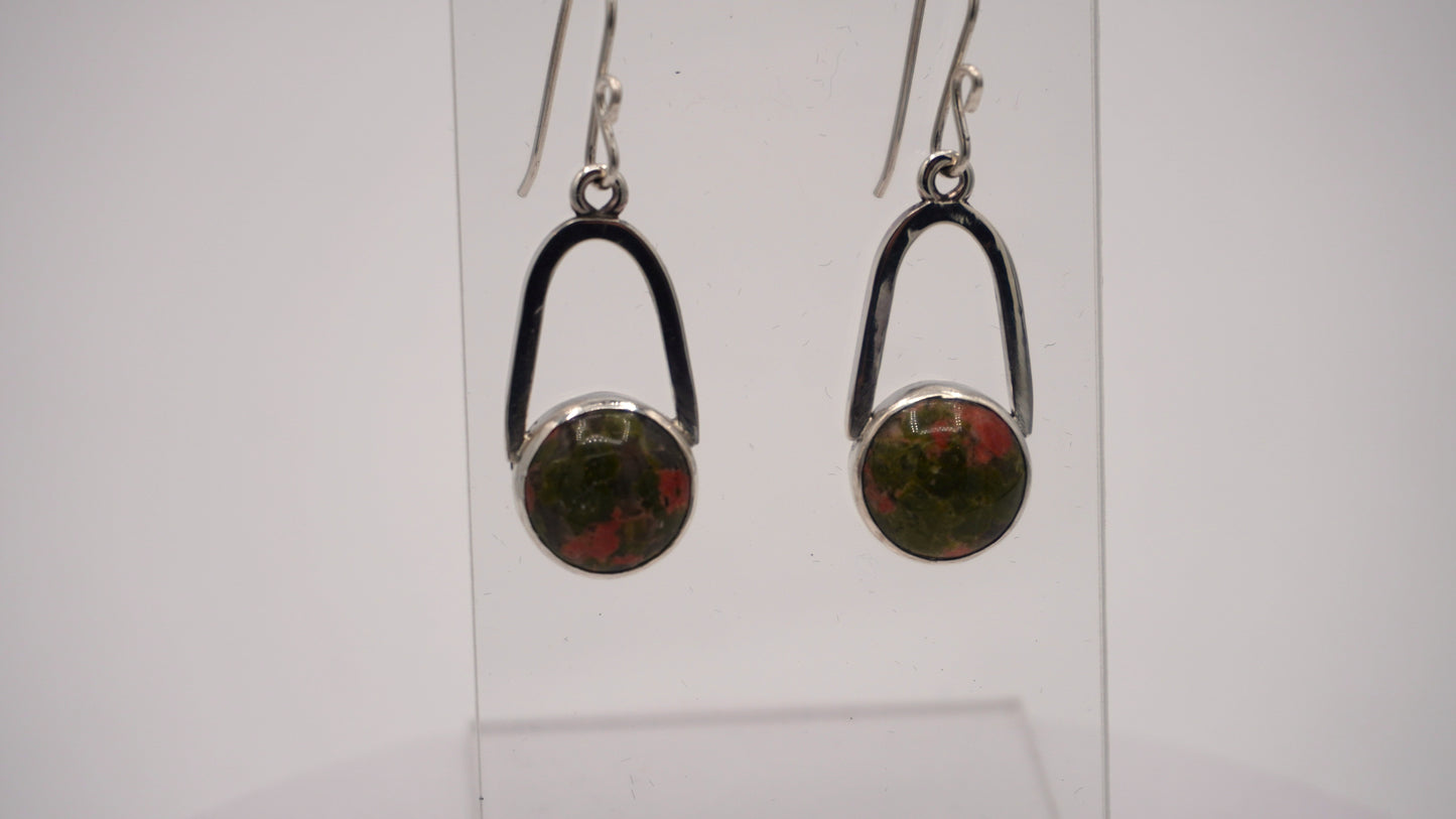 Unakite "Wishbone" Earrings