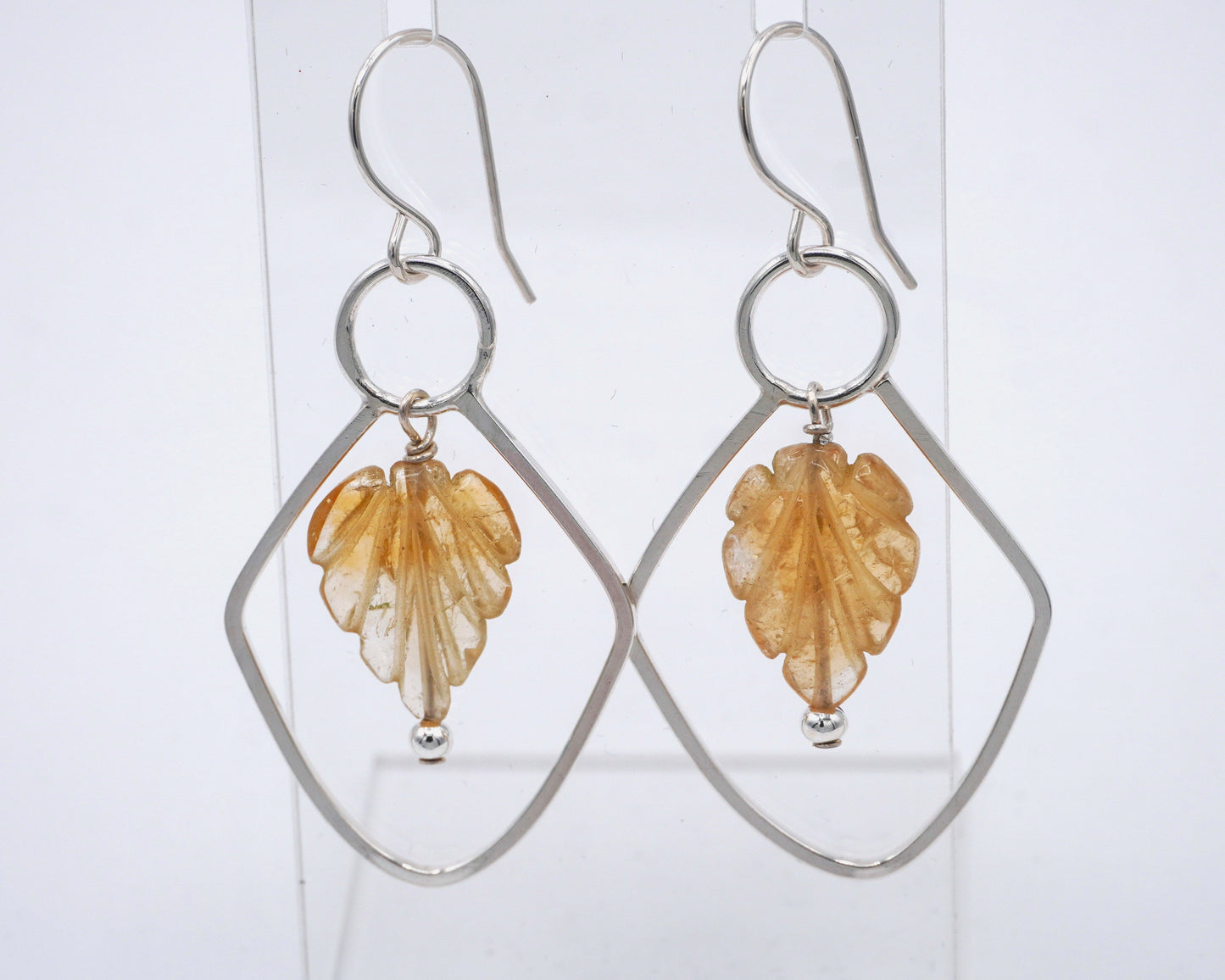 Framed Citrine Dangle Earrings