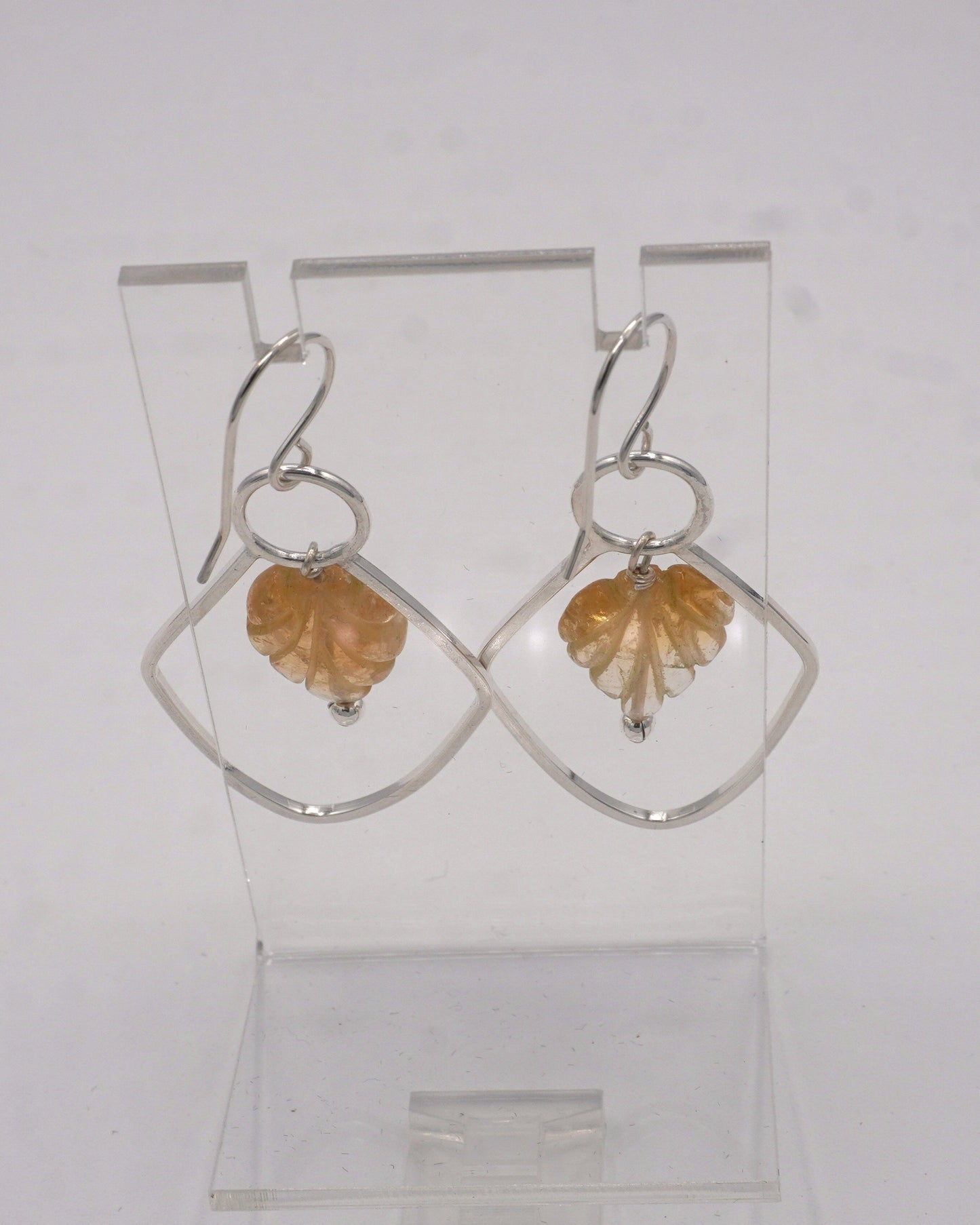 Framed Citrine Dangle Earrings