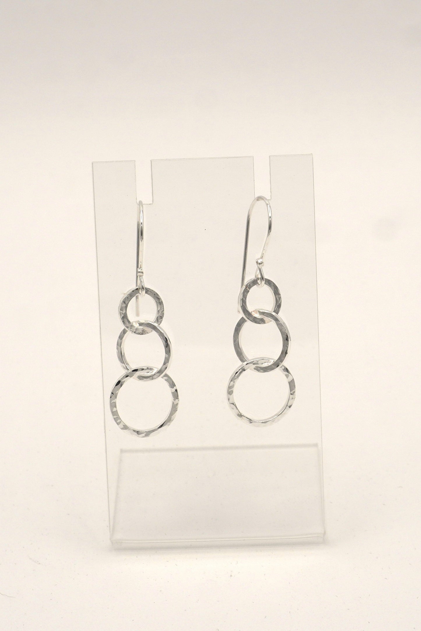Graduated Circle Hammered Earrings