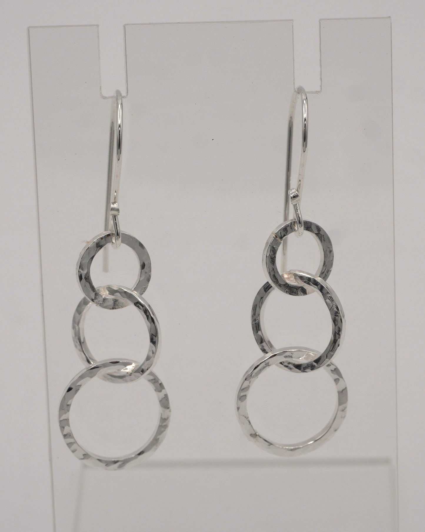 Graduated Circle Hammered Earrings