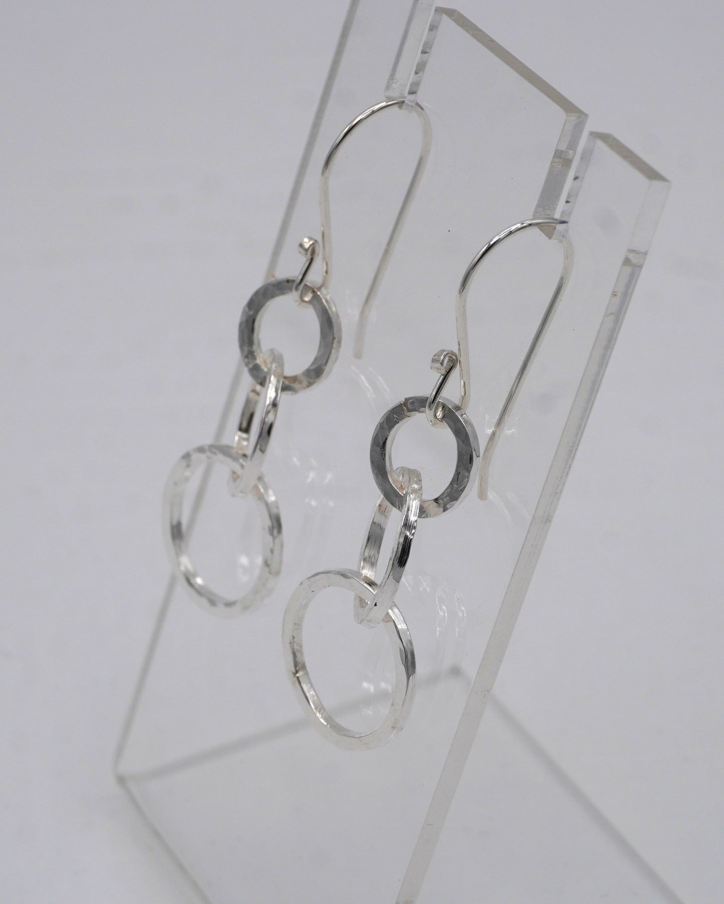Graduated Circle Hammered Earrings