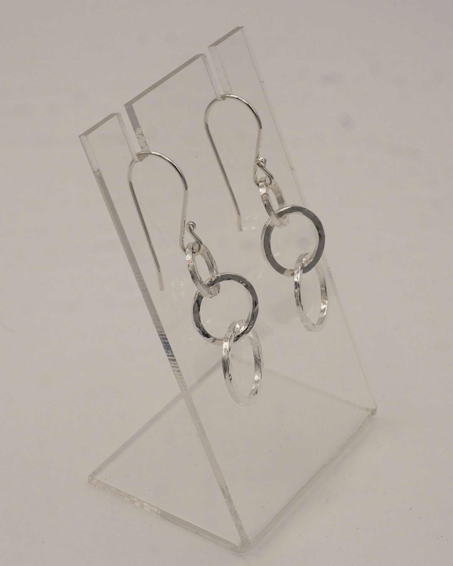 Graduated Circle Hammered Earrings