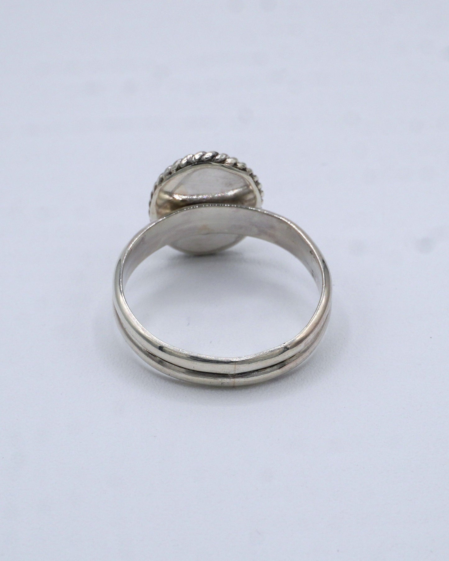 Rhodochrosite Twist-trimmed Ring