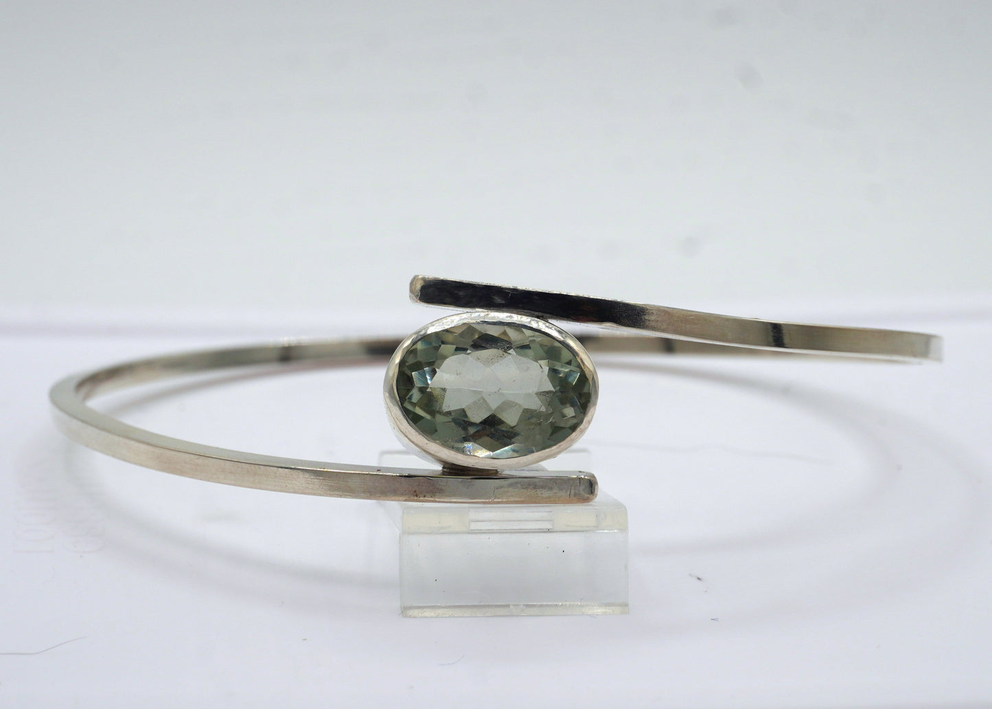 Prasiolite Oval Swirl Bangle