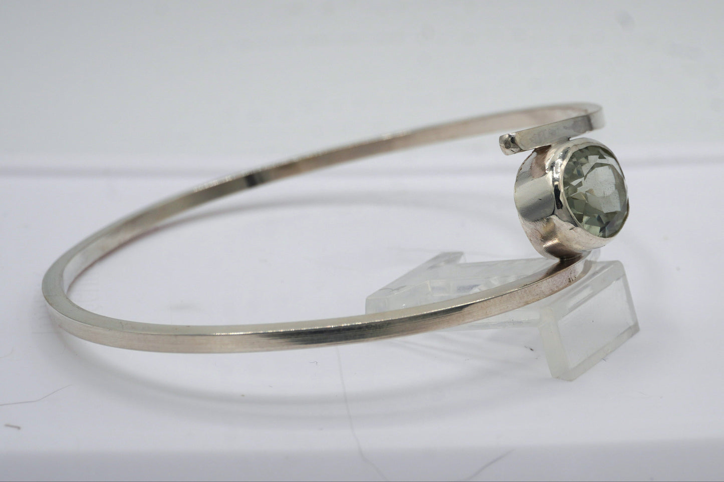 Prasiolite Oval Swirl Bangle