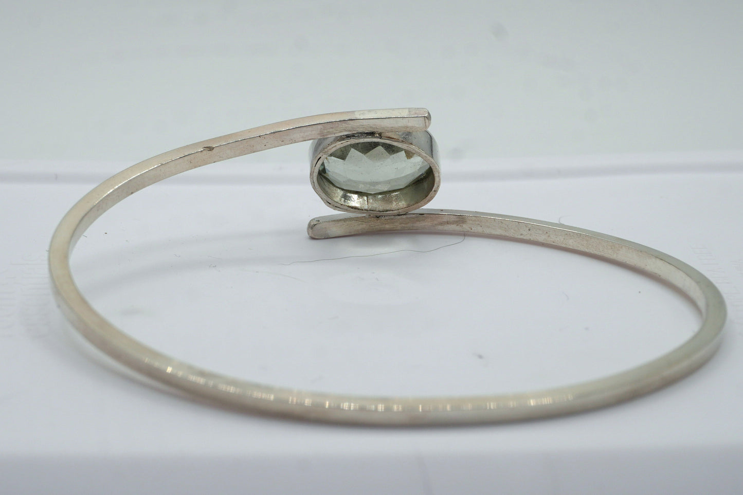 Prasiolite Oval Swirl Bangle
