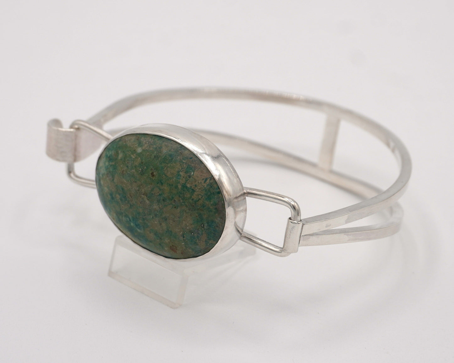 Green Agate Hinged Bracelet