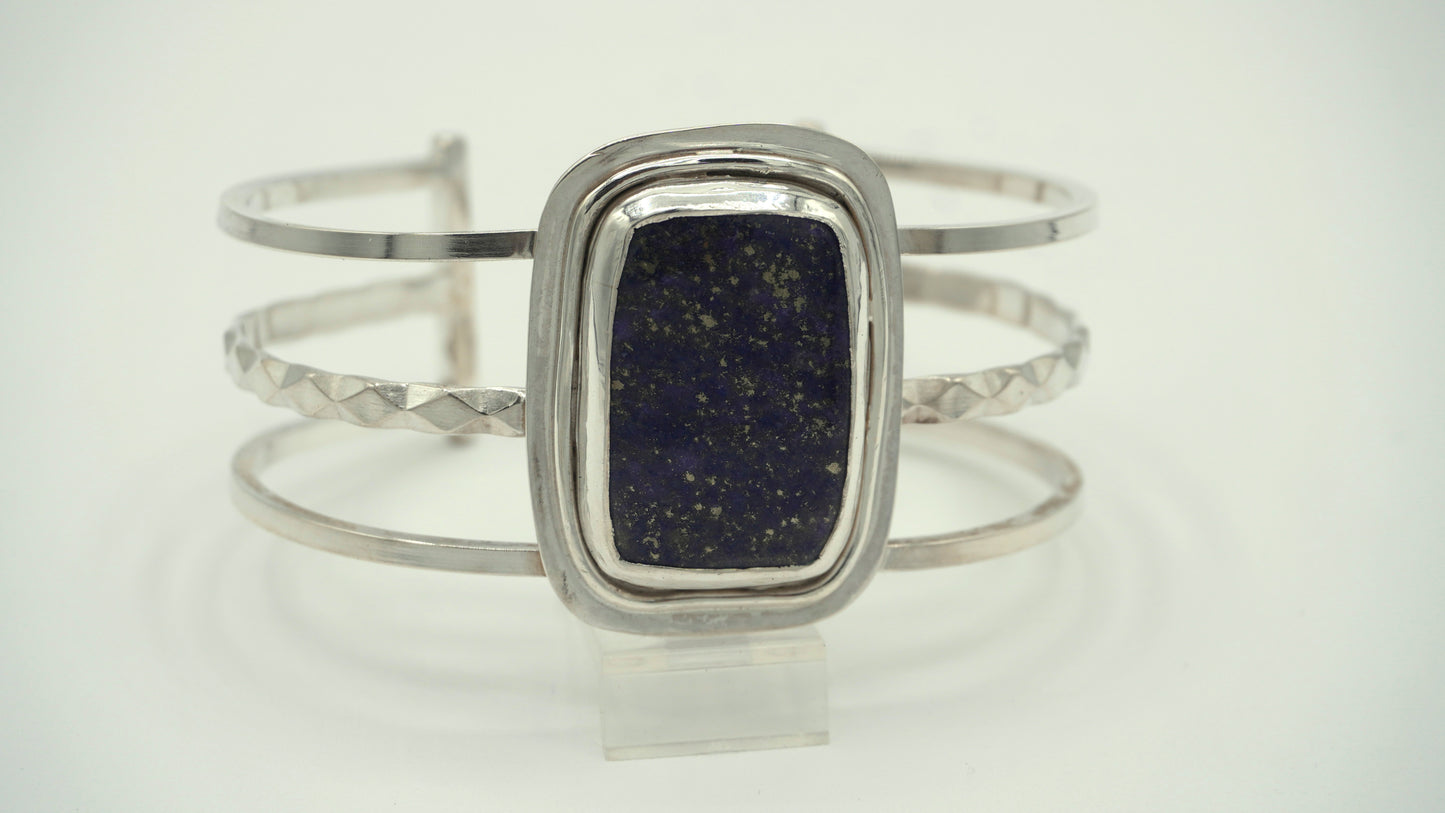 Wide Lapis Cuff Bracelet