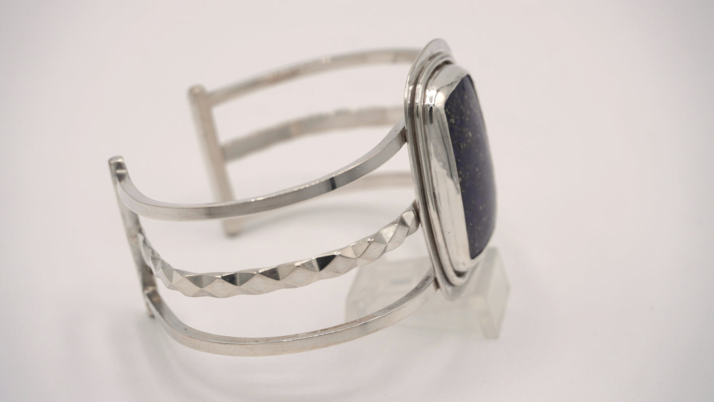 Wide Lapis Cuff Bracelet