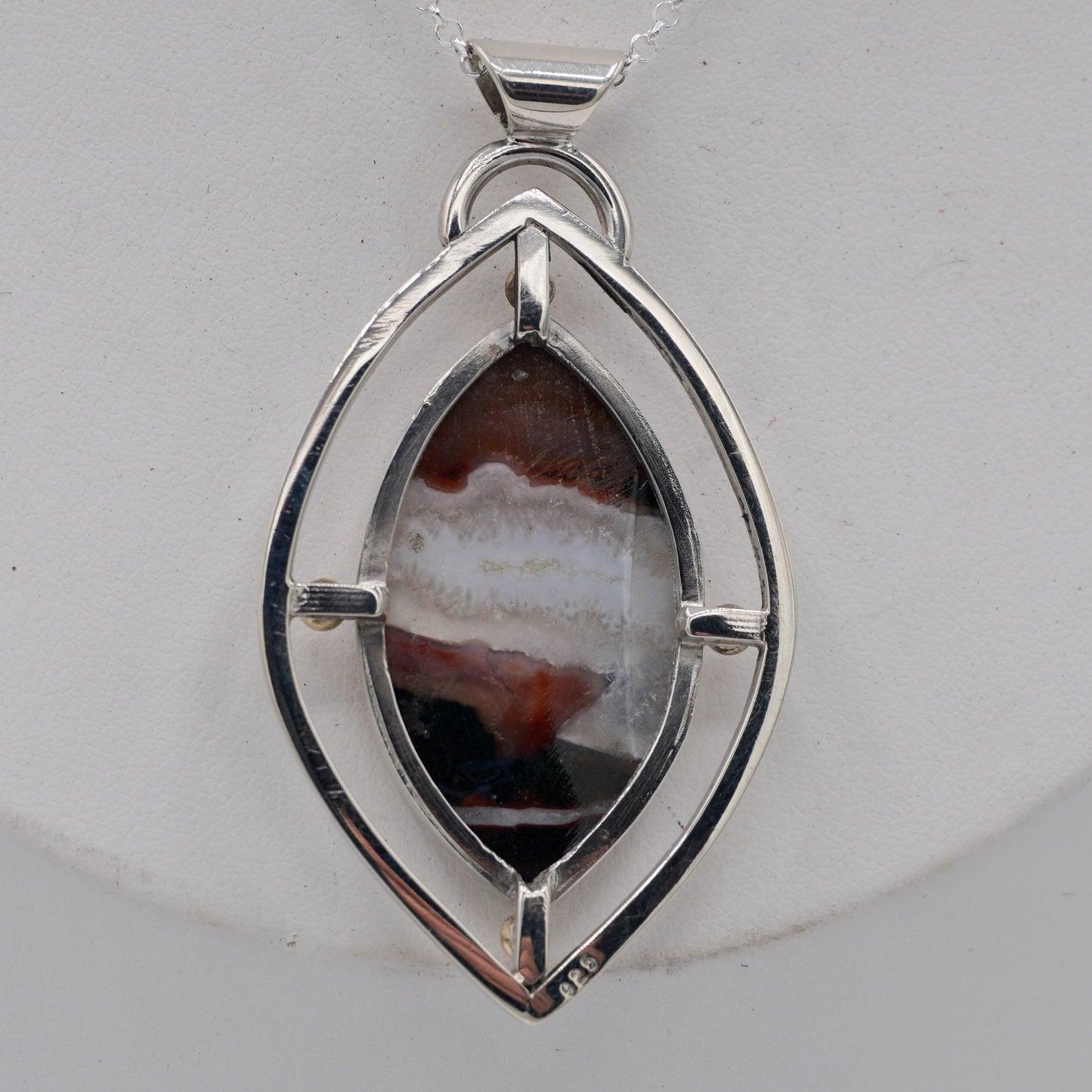 Tuxedo Agate Necklace with Gold Accents