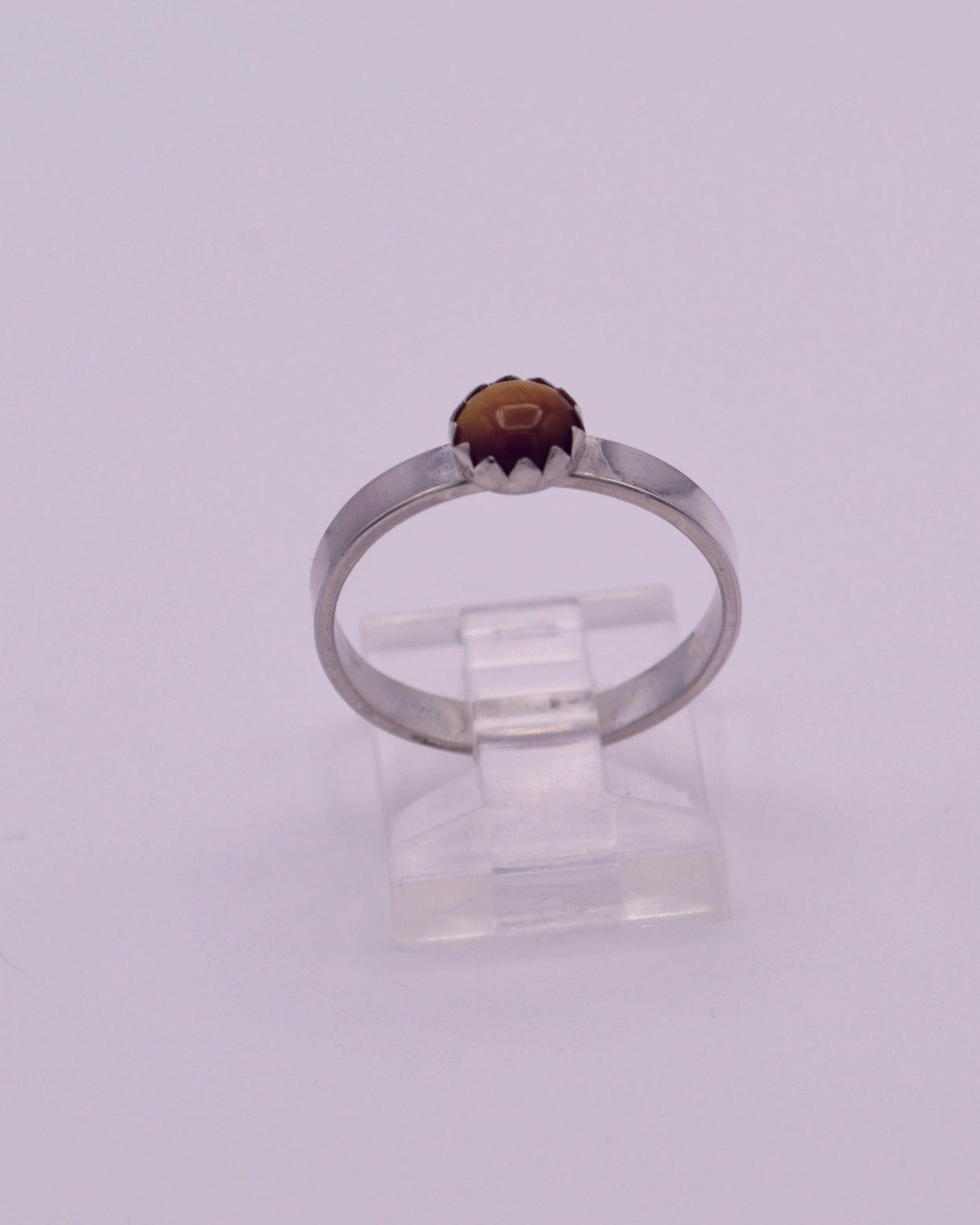 Tiger Eye Stacking Ring (serrated bezel)