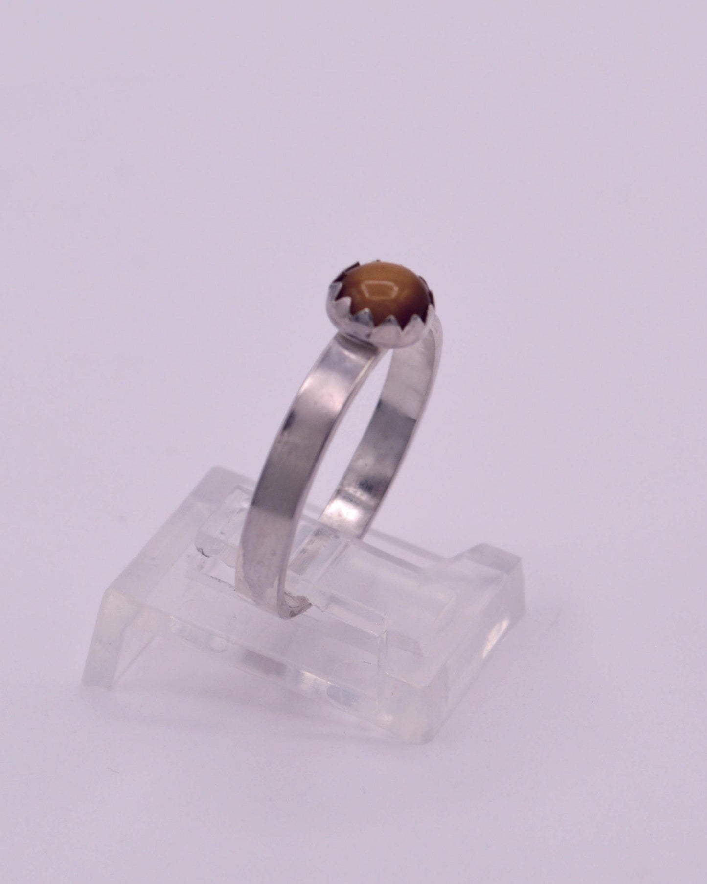 Tiger Eye Stacking Ring (serrated bezel)
