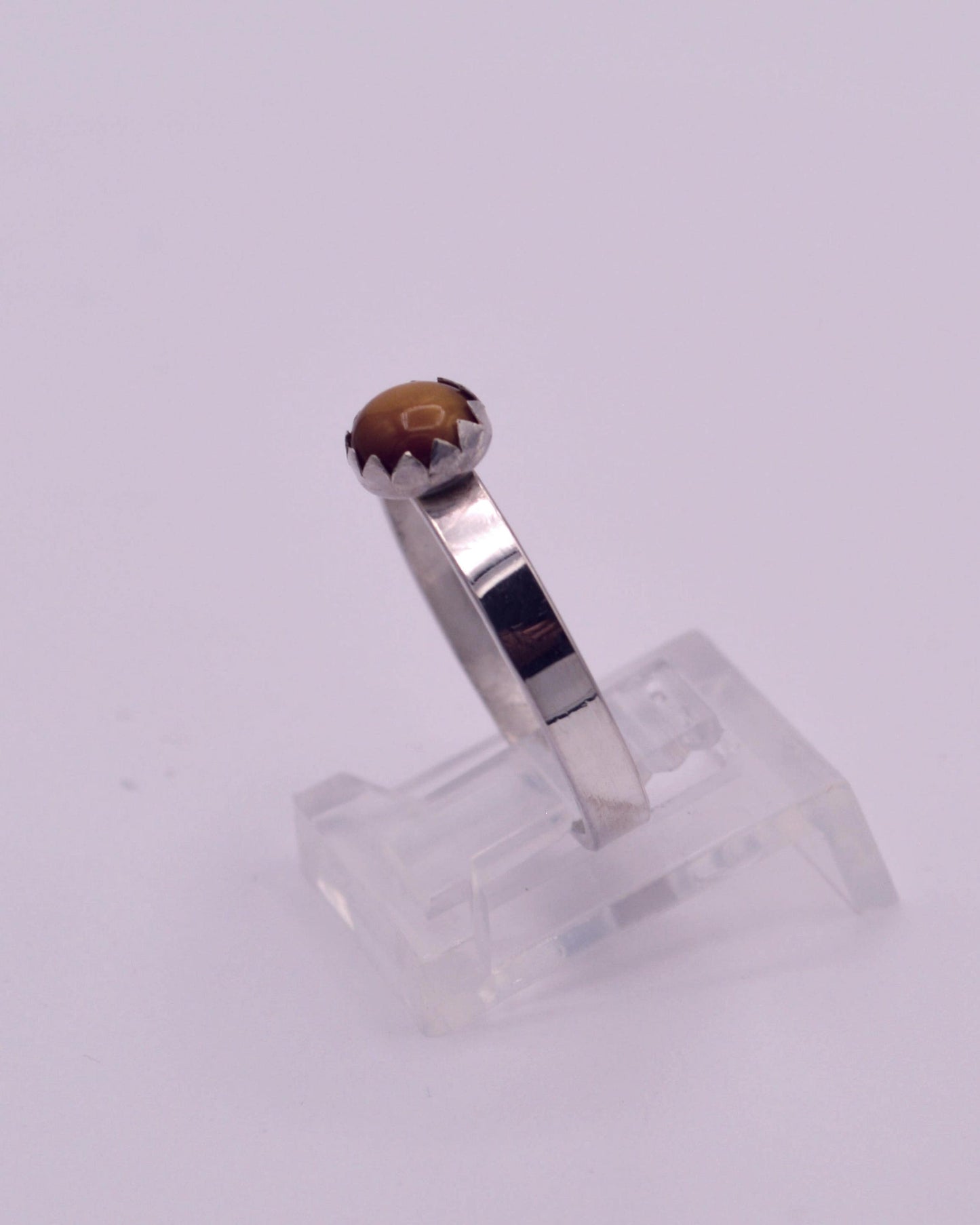 Tiger Eye Stacking Ring (serrated bezel)