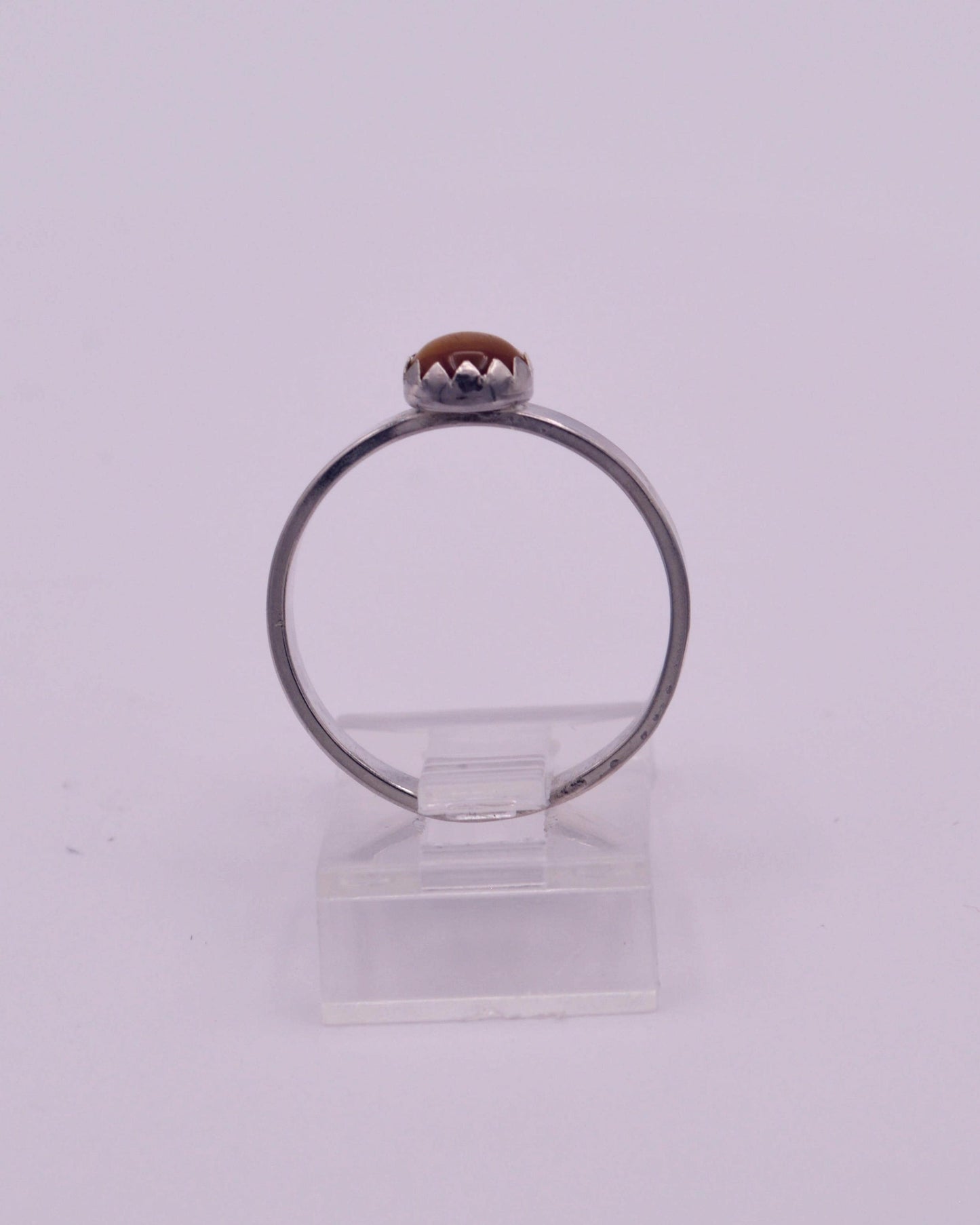 Tiger Eye Stacking Ring (serrated bezel)