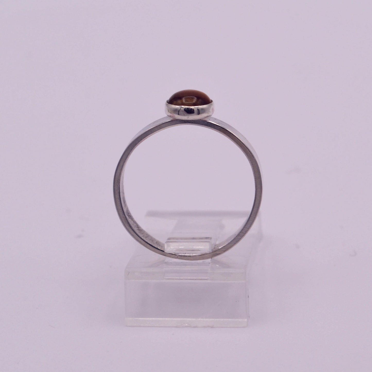 Tiger Eye Flat Band Ring (plain bezel)