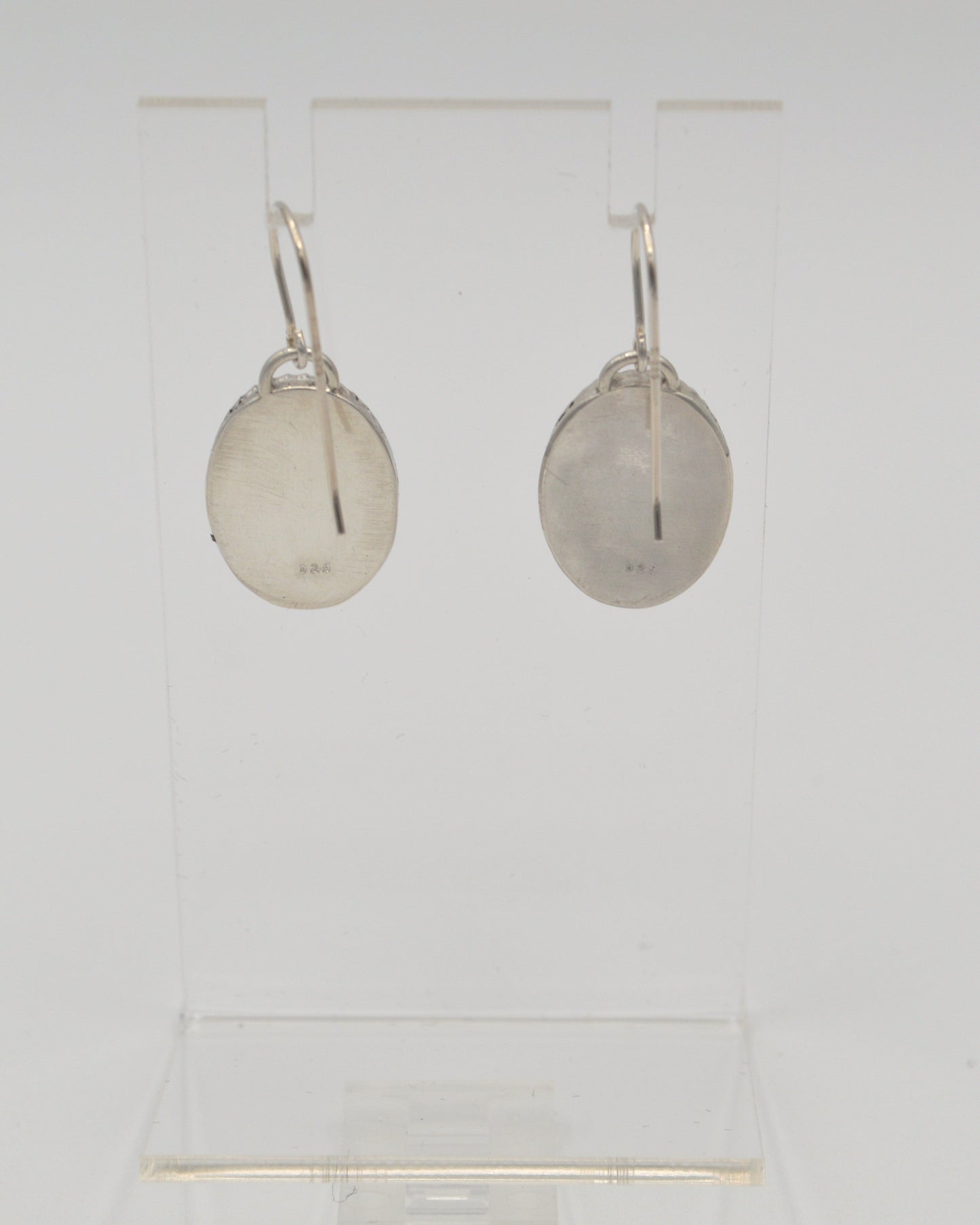 Oval Black Onyx Dangle Earrings