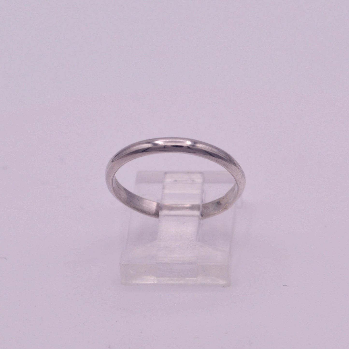 Simple Silver Half-Round Stacking Band Ring