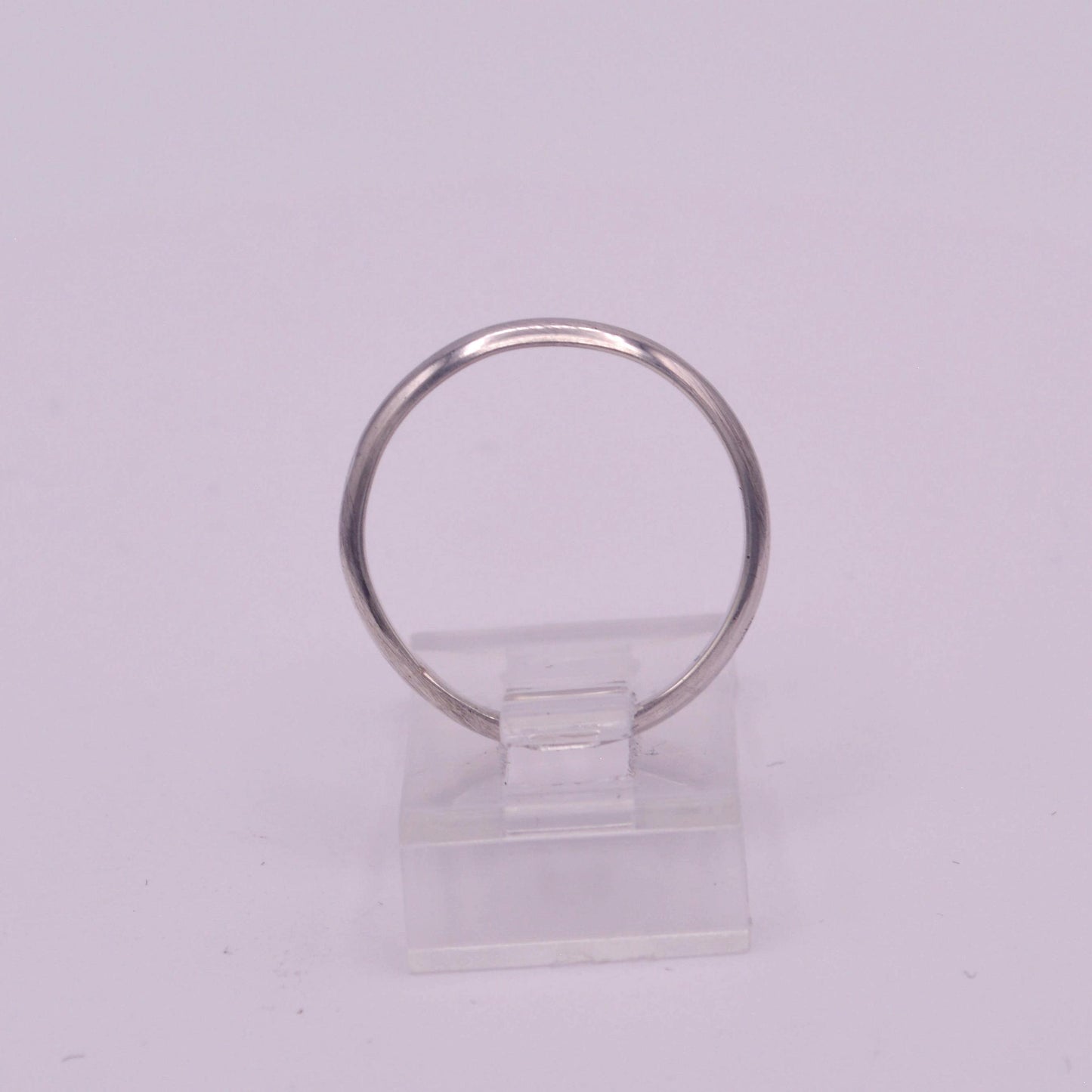 Simple Silver Half-Round Stacking Band Ring