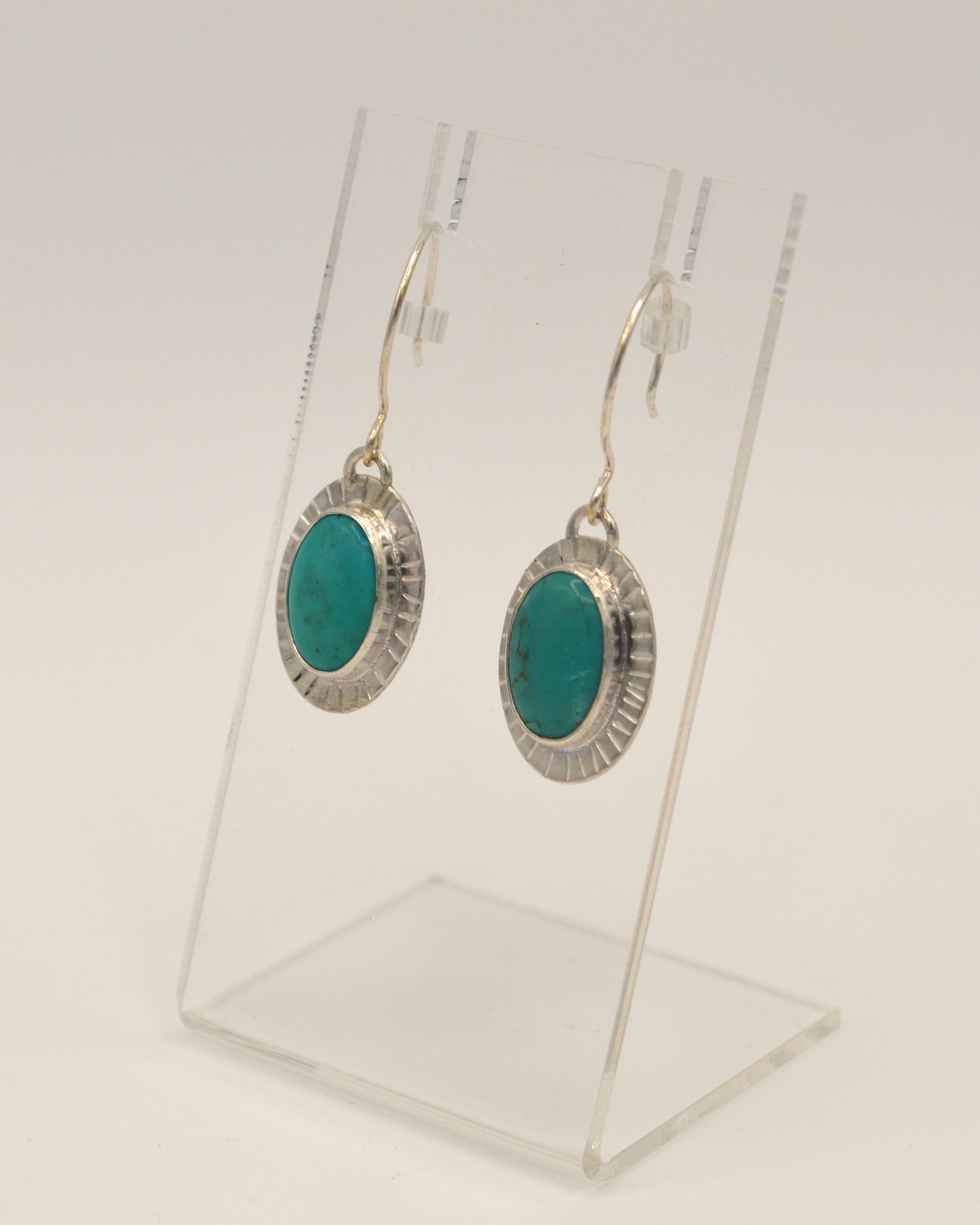Turquoise Oval Drop Earrings