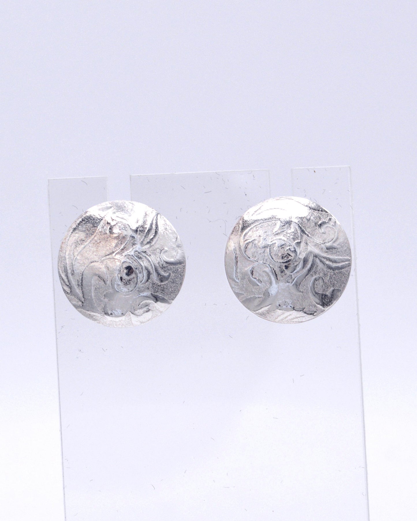 Floral Embossed Post Earrings