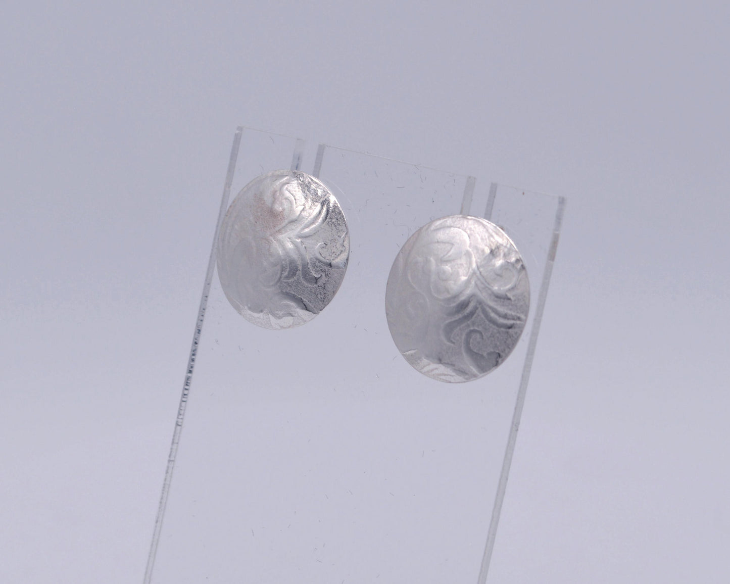 Floral Embossed Post Earrings