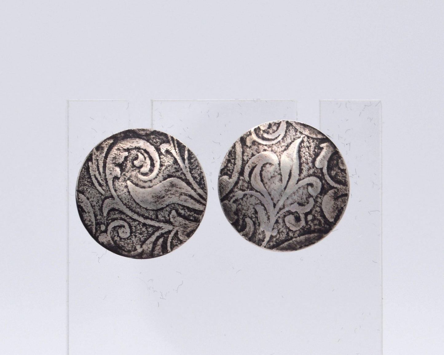 Oxidized Floral Textured Post Earrings