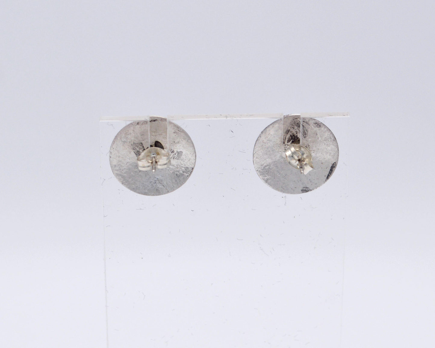 Small Floral Oxidized Post Earrings