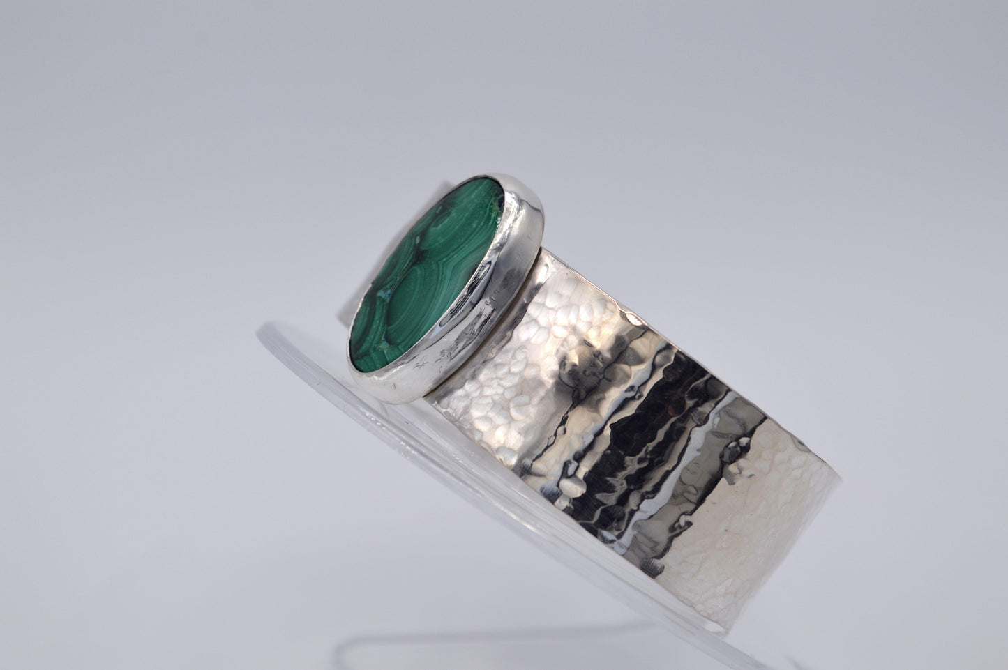 Malachite Hammered Cuff Bracelet