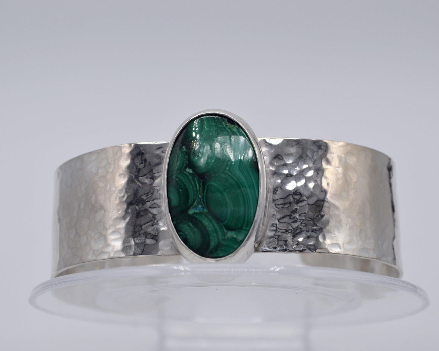 Malachite Hammered Cuff Bracelet