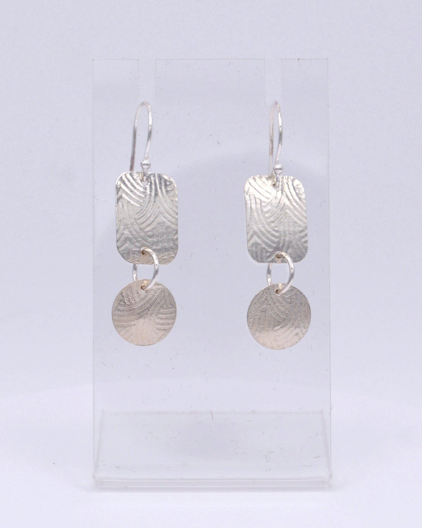 Geometric Textured Dangle Earrings