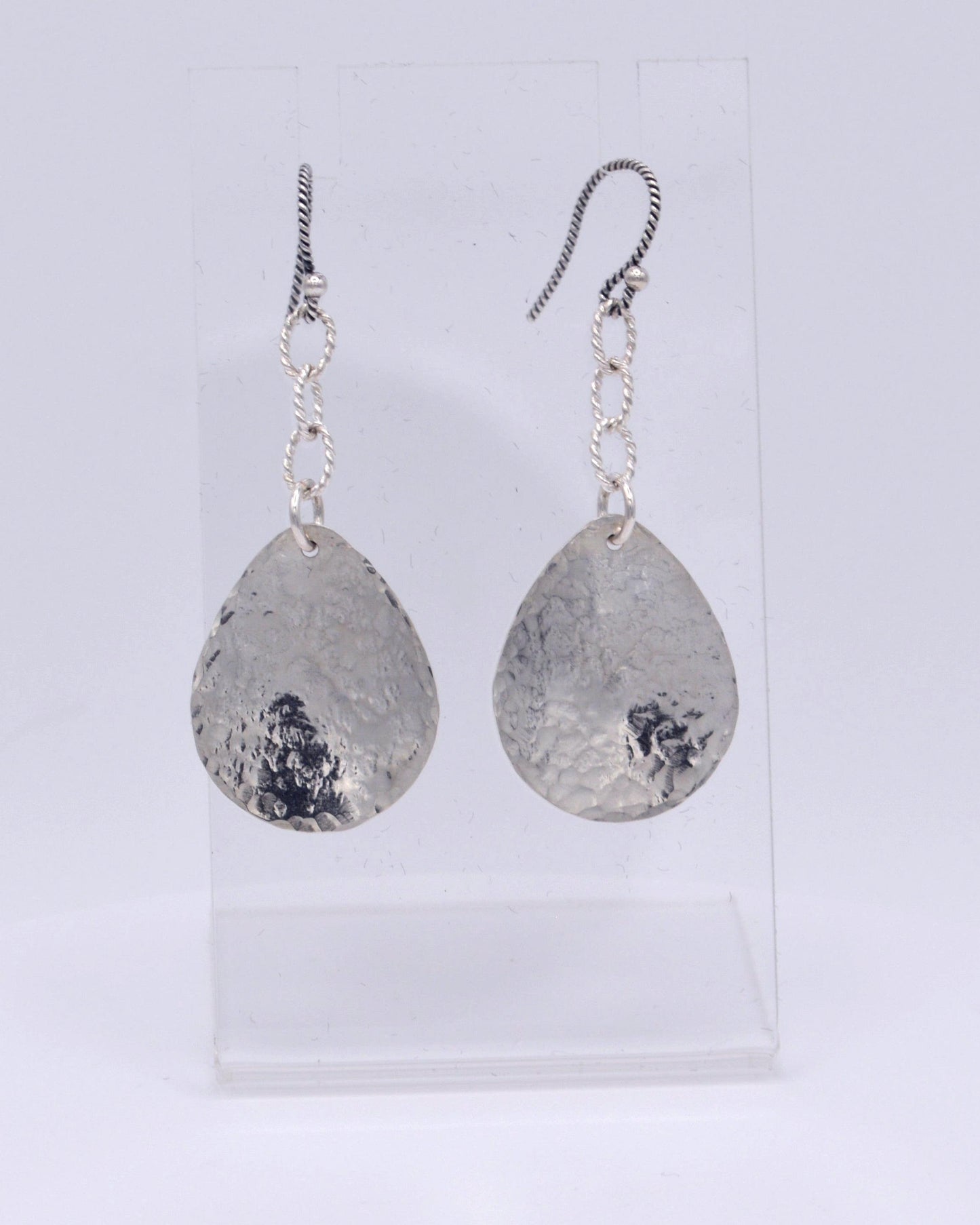Hammered Teardrop Dangle Earrings