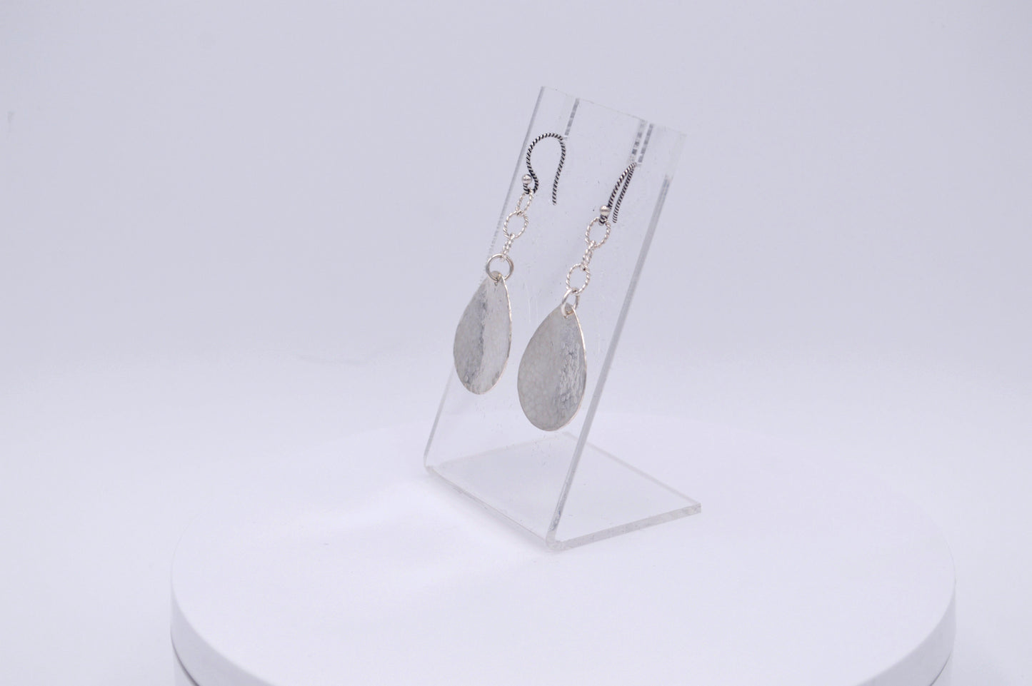 Hammered Teardrop Dangle Earrings