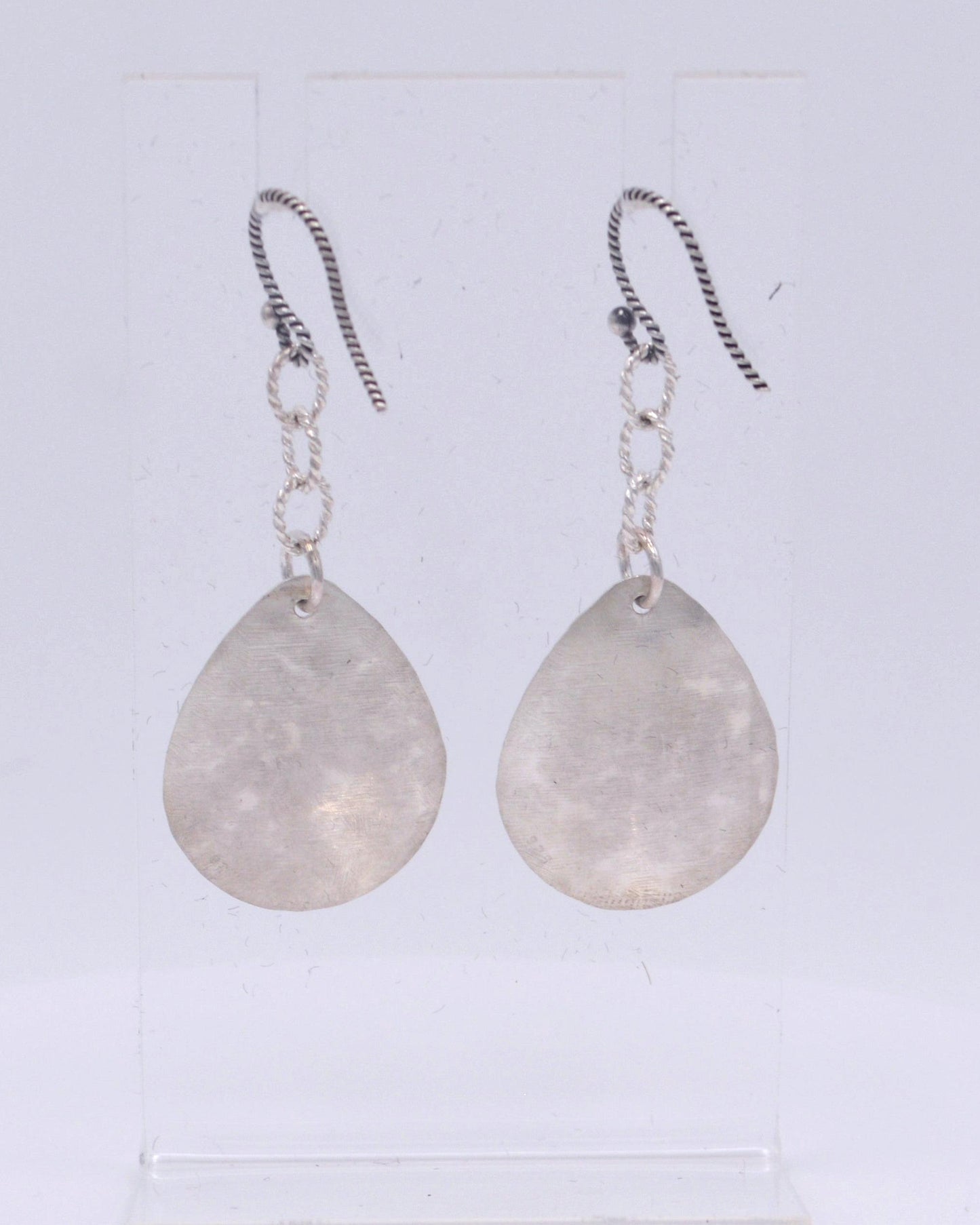 Hammered Teardrop Dangle Earrings