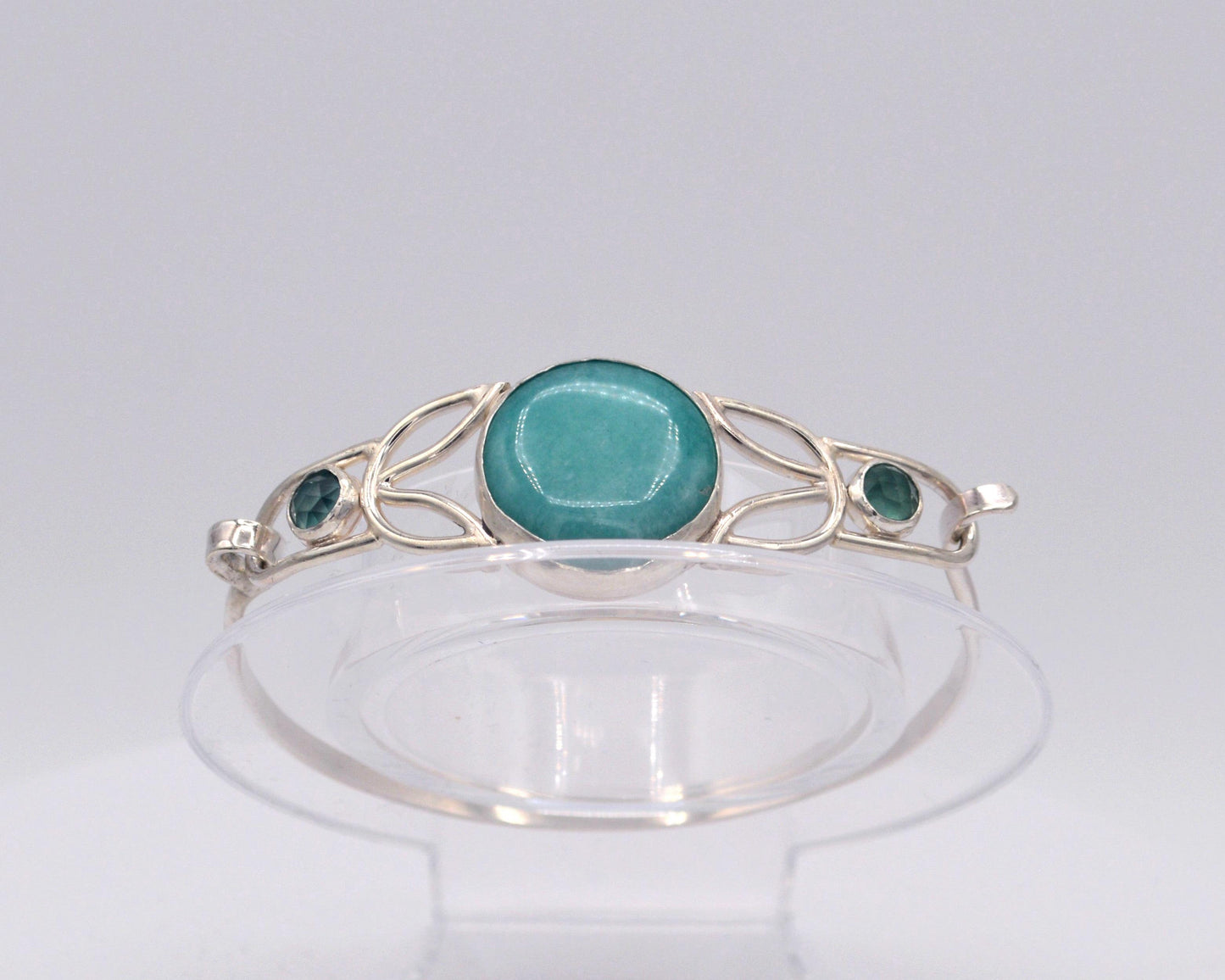 Amazonite and Aquamarine Tension Bracelet