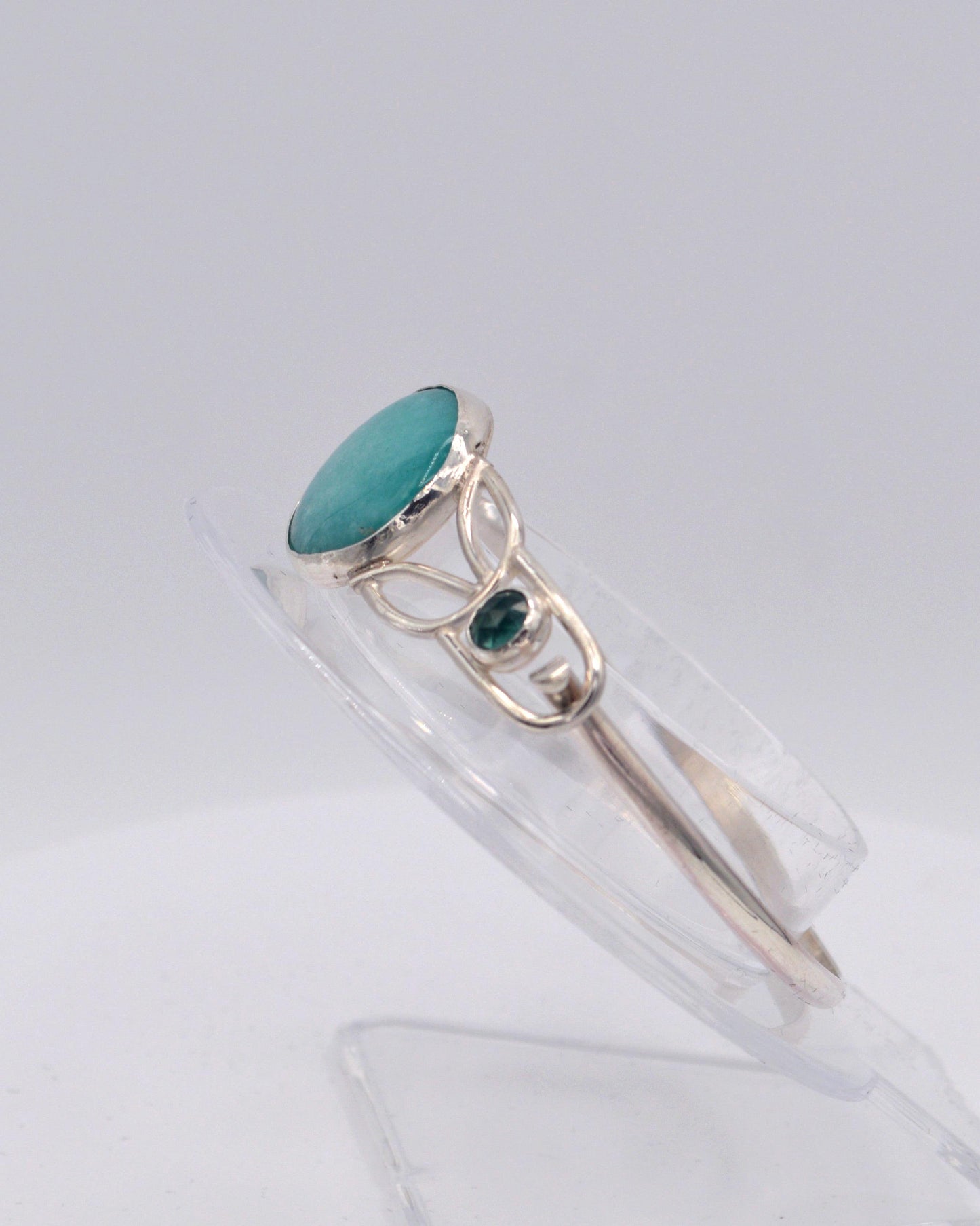 Amazonite and Aquamarine Tension Bracelet