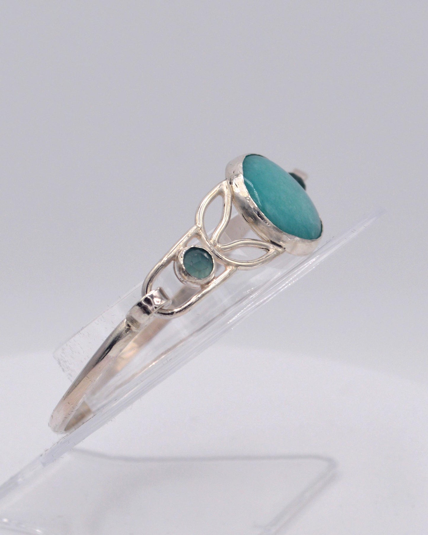 Amazonite and Aquamarine Tension Bracelet