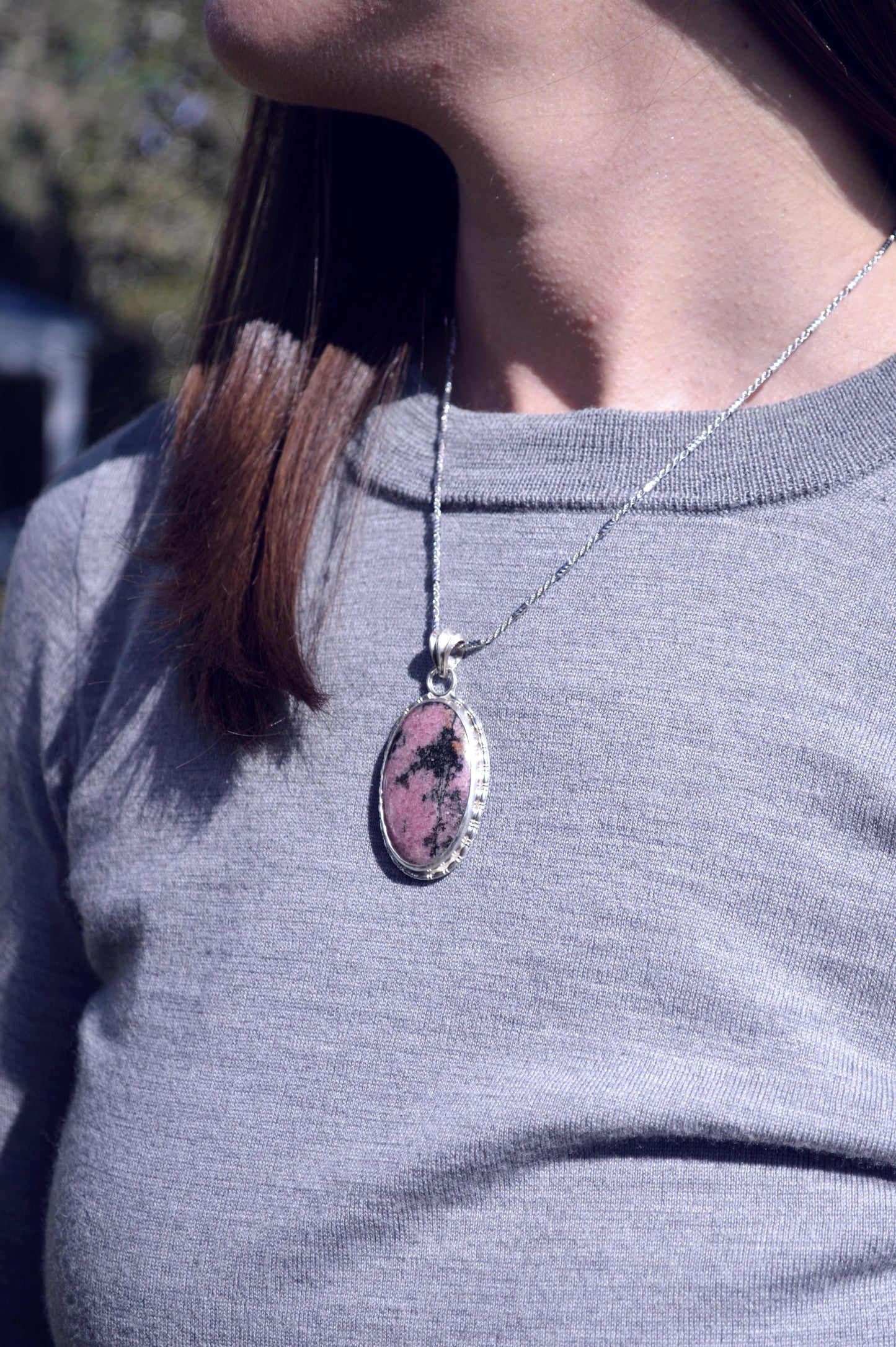 Rhodonite Oval Pendant