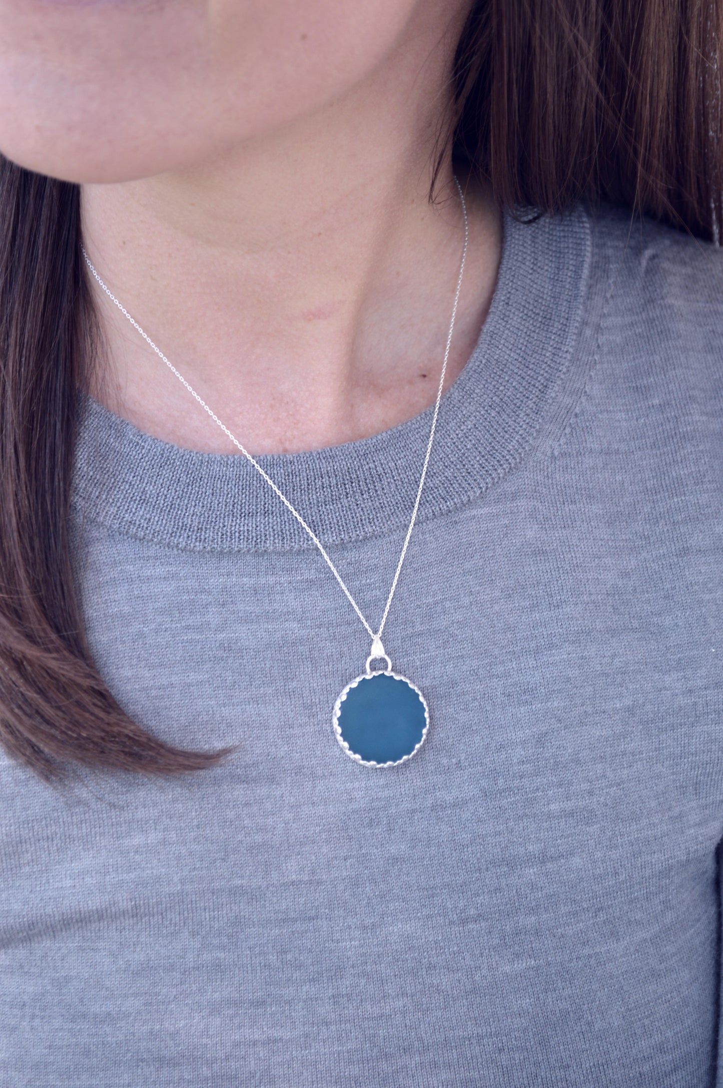 Teal "Sea Glass" Pendant