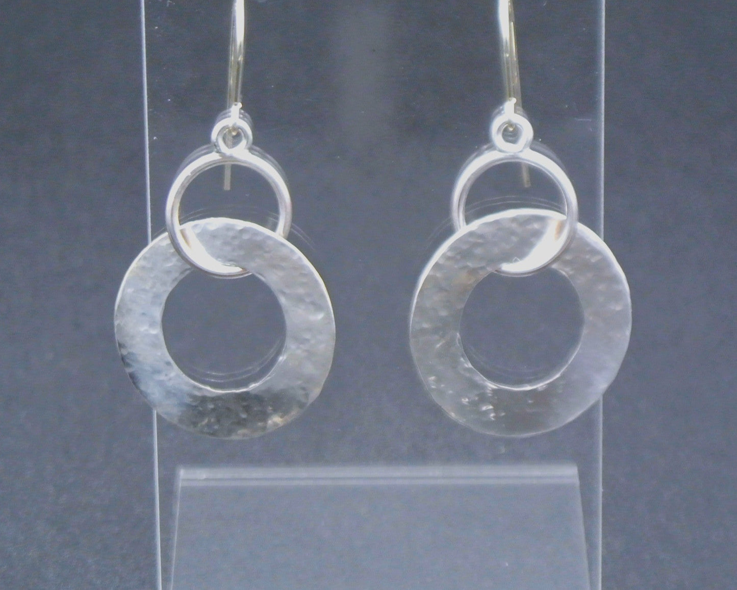 Hammer-textured Circle Dangle Earrings