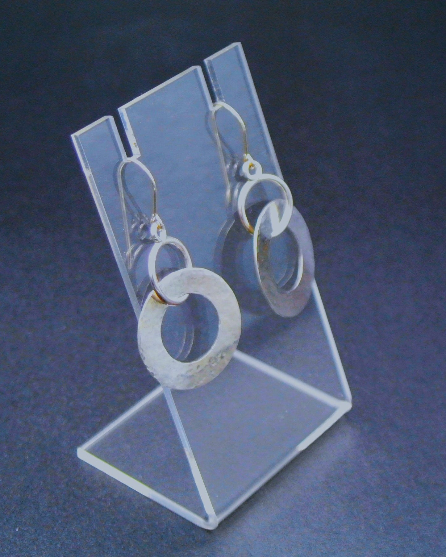 Hammer-textured Circle Dangle Earrings