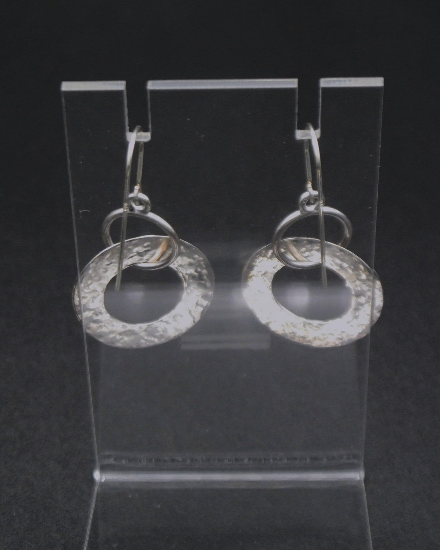 Hammer-textured Circle Dangle Earrings