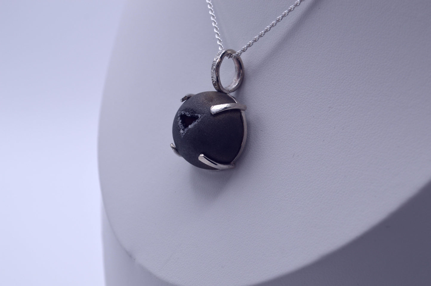 Silver Druzy Pendant